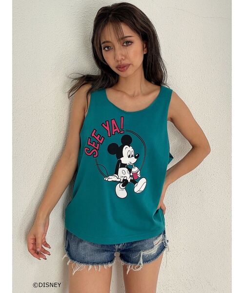 Disney(ディズニー)の「【WEB限定】Mickey Mouse / ”SEE YA!” LOOSEタンクトップ(タンクトップ・レディース・オフホワイト/チャコールグレー/ベージュ/グリーン・FREE)」の19枚目の写真