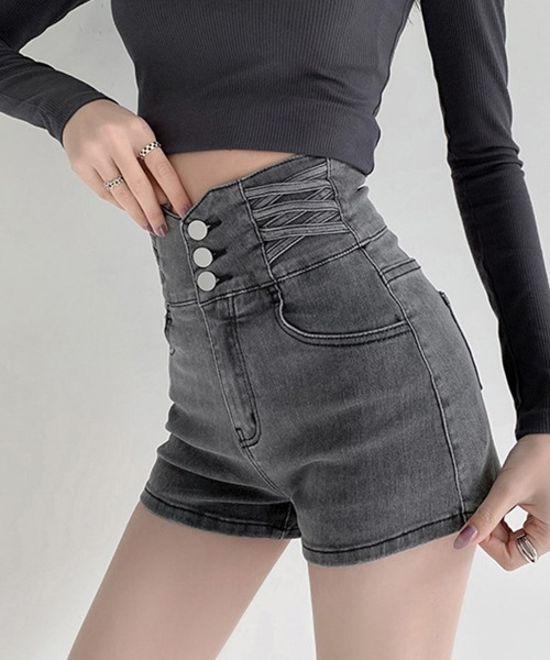 セール】デニム ショートパンツ レディース 美脚（デニムパンツ