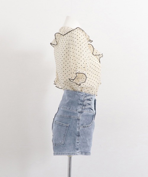 Miniministore(ミニミニストア)の「デニム ショートパンツ レディース 美脚(デニムパンツ・レディース・チャコールグレー/サックスブルー/ブラック・XL/M/L)」の6枚目の写真