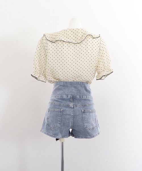 Miniministore(ミニミニストア)の「デニム ショートパンツ レディース 美脚(デニムパンツ・レディース・チャコールグレー/サックスブルー/ブラック・XL/M/L)」の7枚目の写真