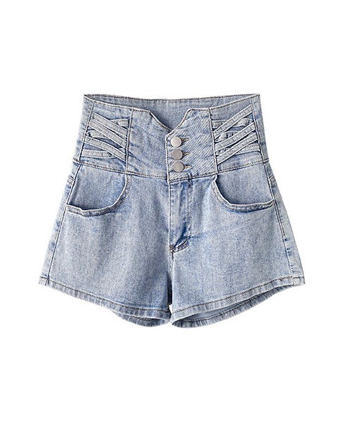 Miniministore(ミニミニストア)の「デニム ショートパンツ レディース 美脚(デニムパンツ・レディース・チャコールグレー/サックスブルー/ブラック・XL/M/L)」の8枚目の写真
