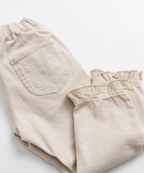 セール】デイジー刺繍ポケットパンツ（デニムパンツ）｜apres les