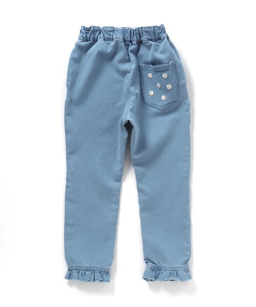 apres les cours(アプレレクール)の「デイジー刺繍ポケットパンツ(デニムパンツ・キッズ・ブラック/インディゴブルー/アイボリー・80/90/100/110/120/130/140)」の12枚目の写真