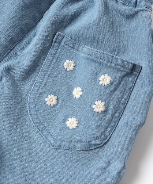 apres les cours(アプレレクール)の「デイジー刺繍ポケットパンツ(デニムパンツ・キッズ・ブラック/インディゴブルー/アイボリー・80/90/100/110/120/130/140)」の16枚目の写真