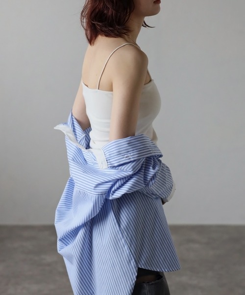 Bonjour Sagan（ボンジュールサガン）の「カップ付きベアキャミソール（キャミソール・レディース・グレイッシュベージュ/アイボリー/オフホワイト/チャコールグレー/ブラック・FREE）」の7枚目の写真