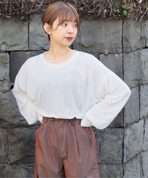 tiptop(ティップトップ)の「【ZOZO限定カラーあり】アソートスラブシアートップス(Tシャツ/カットソー・レディース・オフホワイト/ブルー/ブラック系その他/ホワイト系その他2/ブラック/ピンク/ホワイト系その他/ブラック系その他2/ホワイト系その他3・FREE)」の18枚目の写真