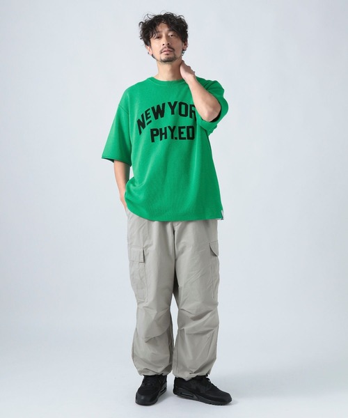 BAYFLOW（ベイフロー）の「ナイロンコットンワイドカーゴパンツ（カーゴパンツ・メンズ・グレー/カーキ/ブラック/ホワイト・SMALL/MEDIUM/LARGE）」の6枚目の写真