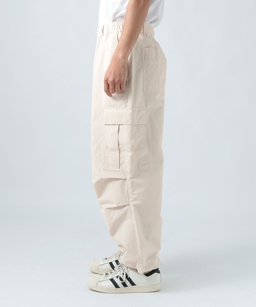 BAYFLOW（ベイフロー）の「ナイロンコットンワイドカーゴパンツ（カーゴパンツ・メンズ・グレー/カーキ/ブラック/ホワイト・SMALL/MEDIUM/LARGE）」の10枚目の写真