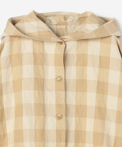 Apuntob アプントビー ブロックチェック ブラウス ウール リネン Apuntob アプントビー ブロックチェック ブラウス ウール リネン