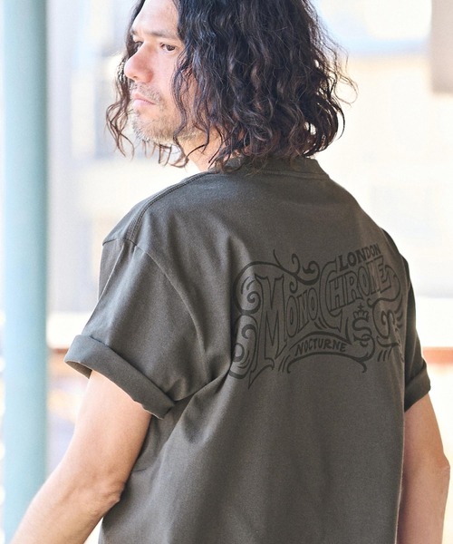 CAMBIO(カンビオ)の「mt8936- スタンダードシルエットプリントTシャツ(MONOCHROME)(Tシャツ/カットソー・メンズ・グレー/ホワイト/スミクロ・S/M/L/XL)」の5枚目の写真