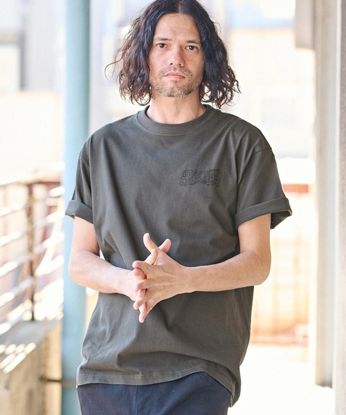 CAMBIO(カンビオ)の「mt8936- スタンダードシルエットプリントTシャツ(MONOCHROME)(Tシャツ/カットソー・メンズ・グレー/ホワイト/スミクロ・S/M/L/XL)」の7枚目の写真