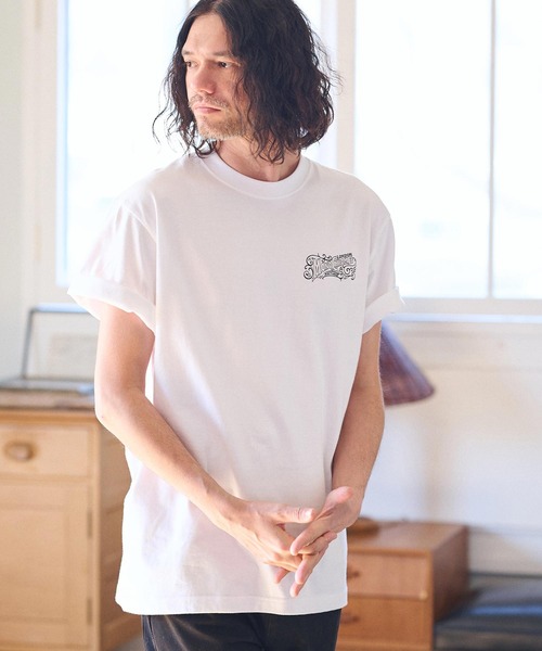 CAMBIO(カンビオ)の「mt8936- スタンダードシルエットプリントTシャツ(MONOCHROME)(Tシャツ/カットソー・メンズ・グレー/ホワイト/スミクロ・S/M/L/XL)」の13枚目の写真