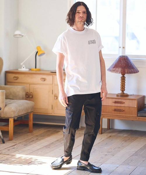 CAMBIO(カンビオ)の「mt8936- スタンダードシルエットプリントTシャツ(MONOCHROME)(Tシャツ/カットソー・メンズ・グレー/ホワイト/スミクロ・S/M/L/XL)」の15枚目の写真