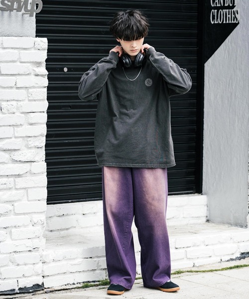 Rocky Monroe（ロッキーモンロー）の「ケミカルウォッシュ/オーバーダイ2タックワイドデニムパンツ（デニムパンツ・メンズ・ブラック/ライトブラック/ケミカルウォッシュ/ブラウン/インディゴブルー/パープル・L/XL/M）」の22枚目の写真