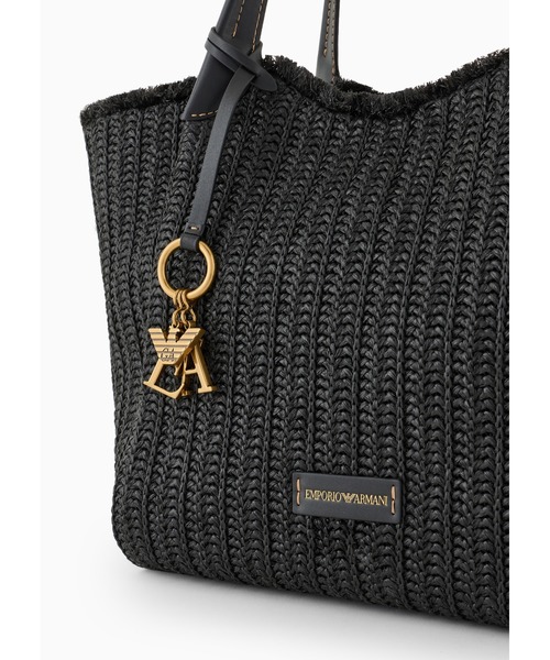 EMPORIO ARMANI(エンポリオアルマーニ)の「【エンポリオ アルマーニ】トートバッグ ウーブンストロー ロゴチャーム(トートバッグ・レディース・ブラック/ナチュラル・FREE)」の22枚目の写真