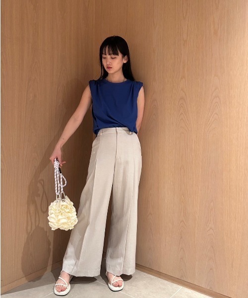 emmi（エミ）の「emmi×Pla】ギャザーショルダープルオーバー（Tシャツ/カットソー・レディース・ミント/ホワイト/ブラック/ブルー・FREE）」の8枚目の写真