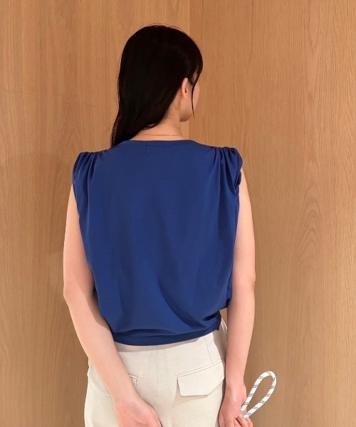 emmi（エミ）の「emmi×Pla】ギャザーショルダープルオーバー（Tシャツ/カットソー・レディース・ミント/ホワイト/ブラック/ブルー・FREE）」の15枚目の写真