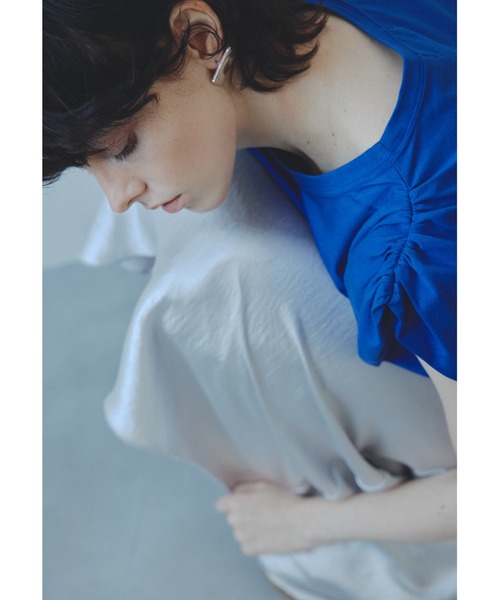 emmi（エミ）の「emmi×Pla】ギャザーショルダープルオーバー（Tシャツ/カットソー・レディース・ミント/ホワイト/ブラック/ブルー・FREE）」の16枚目の写真