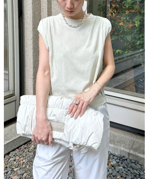 emmi（エミ）の「emmi×Pla】ギャザーショルダープルオーバー（Tシャツ/カットソー・レディース・ミント/ホワイト/ブラック/ブルー・FREE）」の20枚目の写真