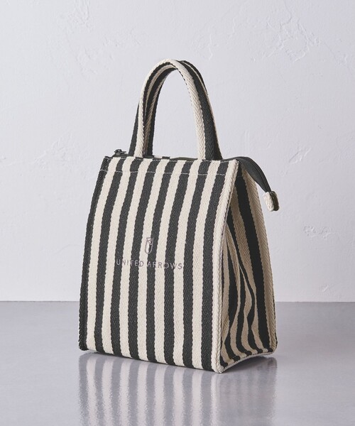 UNITED ARROWS（ユナイテッドアローズ）の「ストライプ ランチバッグ（トートバッグ・レディース・ブラック・FREE）」の4枚目の写真