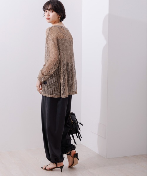 Eimee Law(エイミーロウ)の「ネップメッシュ プルオーバー(Tシャツ/カットソー・レディース・ブラック/ベージュ系/オフホワイト・38)」の18枚目の写真