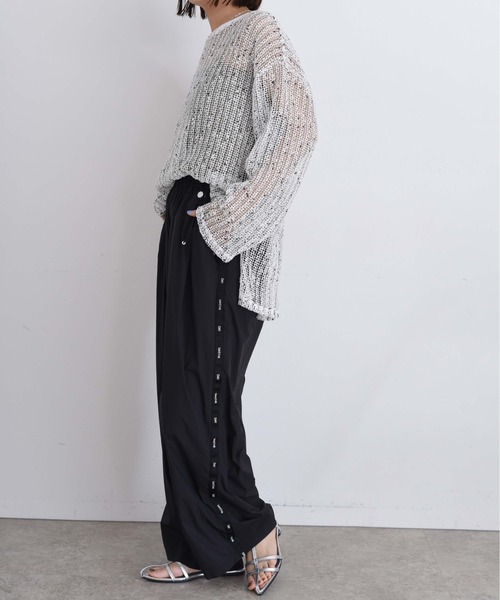 Eimee Law(エイミーロウ)の「ネップメッシュ プルオーバー(Tシャツ/カットソー・レディース・ブラック/ベージュ系/オフホワイト・38)」の6枚目の写真
