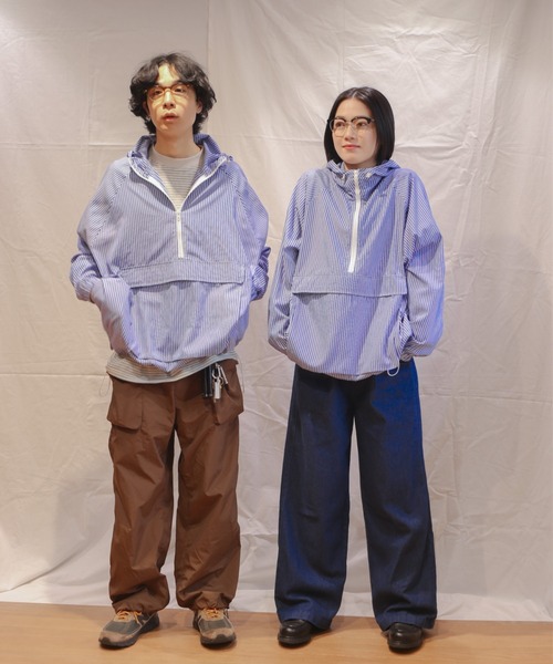 Broken base アノラック　ブルー　M セール】裾ドローコード付きアノラック（ブルゾン）｜BROKEN