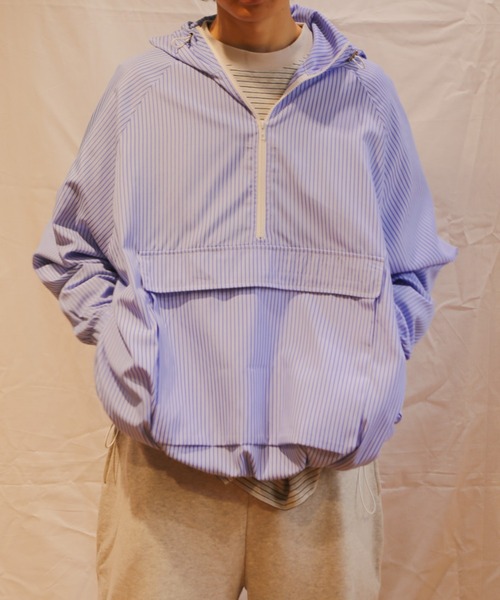 Broken base アノラック　ブルー　M BROKEN BASE ブルゾン アウター 裾ドローコード付きアノラック