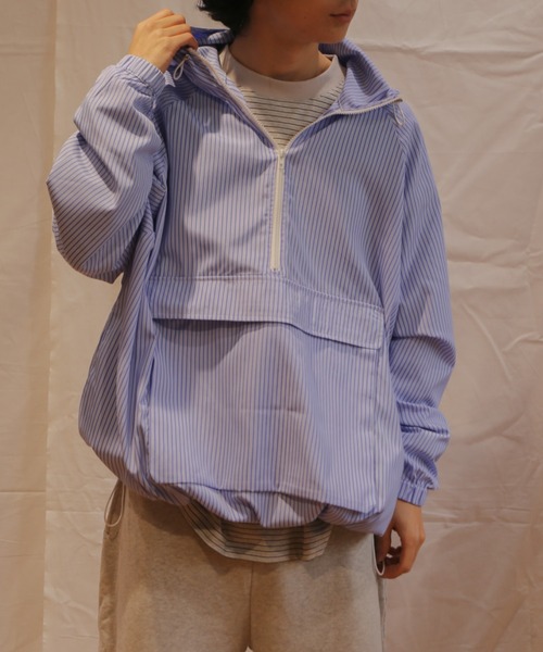 BROKEN BASE(ブロークンベース)の「裾ドローコード付きアノラック(ブルゾン・メンズ・レッド/ライトブルー/ブラック/ブルー・MEDIUM/LARGE)」の5枚目の写真