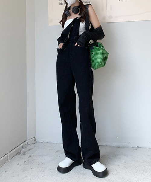 aimoha（アイモハ）の「カジュアルデニムサロペット（サロペット/オーバーオール・レディース・ブラック/ネイビー・X-SMALL/SMALL/MEDIUM/LARGE）」の8枚目の写真