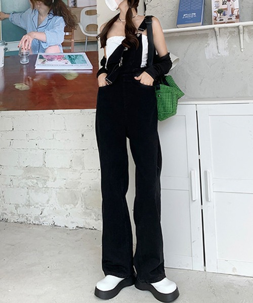 aimoha（アイモハ）の「カジュアルデニムサロペット（サロペット/オーバーオール・レディース・ブラック/ネイビー・X-SMALL/SMALL/MEDIUM/LARGE）」の11枚目の写真