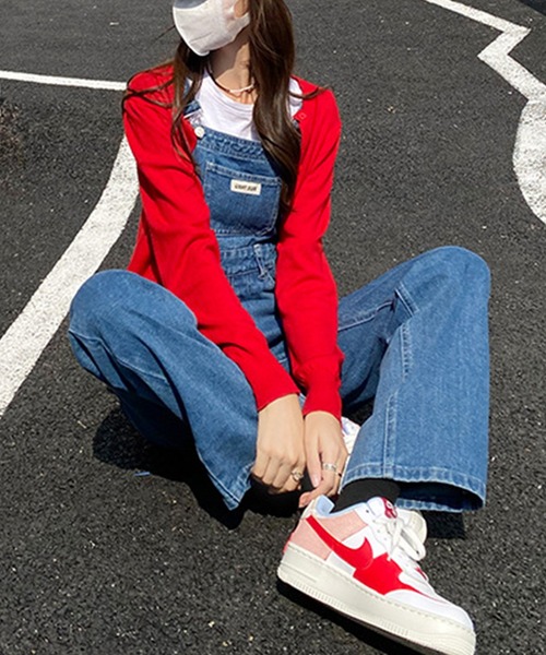 aimoha（アイモハ）の「カジュアルデニムサロペット（サロペット/オーバーオール・レディース・ブラック/ネイビー・X-SMALL/SMALL/MEDIUM/LARGE）」の14枚目の写真