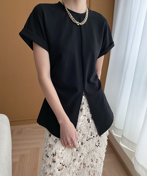 N.s（エヌドットエス）の「フロントスリットカットソー（Tシャツ/カットソー・レディース・ブラック/ベージュ/ホワイト・L/M/S）」の9枚目の写真