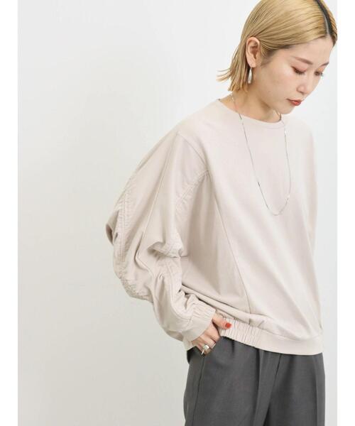 Samansa Mos2 blue（サマンサモスモスブルー）の「切替ドルマンスリーブプルオーバー（Tシャツ/カットソー・レディース・オフホワイト/ベージュ/ブラック・F）」の3枚目の写真