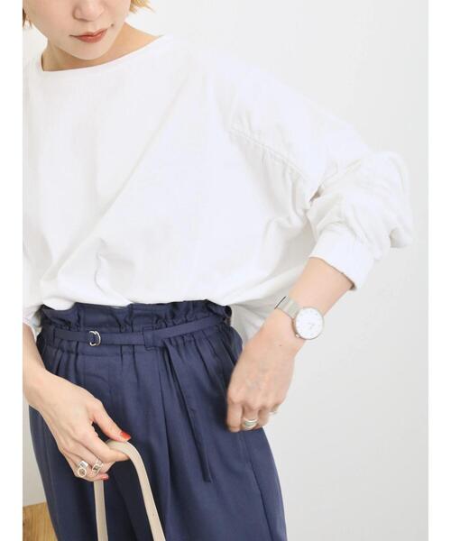 Samansa Mos2 blue（サマンサモスモスブルー）の「切替ドルマンスリーブプルオーバー（Tシャツ/カットソー・レディース・オフホワイト/ベージュ/ブラック・F）」の8枚目の写真