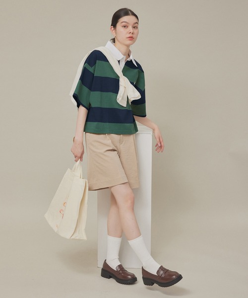 BEVERLY HILLS POLO CLUB(ビバリーヒルズポロクラブ)の「【BEVERLY HILLS POLO CLUB】ボーダーラガーポロ(ポロシャツ・レディース・ダークグリーン/レッド系その他・38)」の17枚目の写真