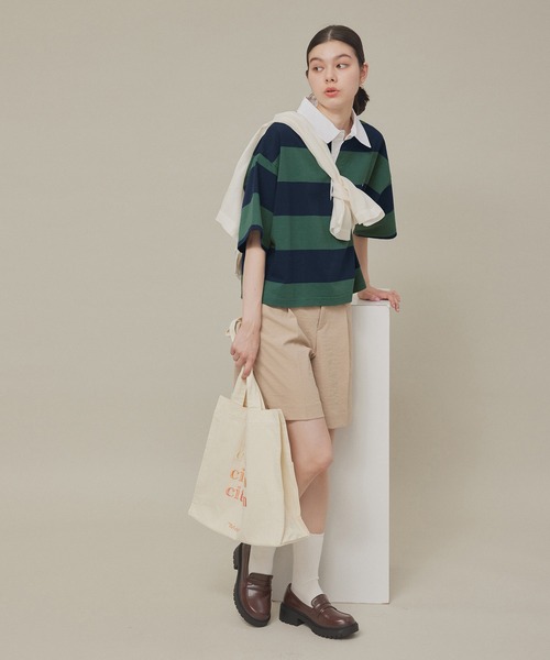 BEVERLY HILLS POLO CLUB(ビバリーヒルズポロクラブ)の「【BEVERLY HILLS POLO CLUB】ボーダーラガーポロ(ポロシャツ・レディース・ダークグリーン/レッド系その他・38)」の18枚目の写真