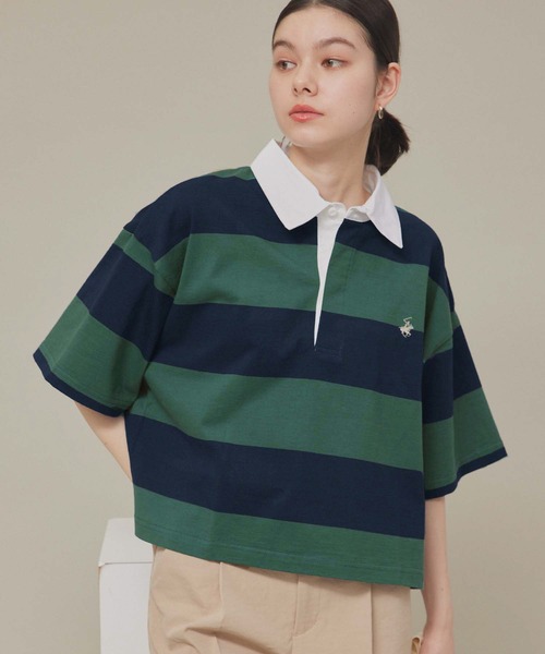 BEVERLY HILLS POLO CLUB(ビバリーヒルズポロクラブ)の「【BEVERLY HILLS POLO CLUB】ボーダーラガーポロ(ポロシャツ・レディース・ダークグリーン/レッド系その他・38)」の21枚目の写真