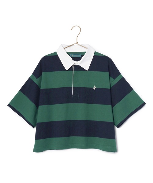 BEVERLY HILLS POLO CLUB(ビバリーヒルズポロクラブ)の「【BEVERLY HILLS POLO CLUB】ボーダーラガーポロ(ポロシャツ・レディース・ダークグリーン/レッド系その他・38)」の22枚目の写真