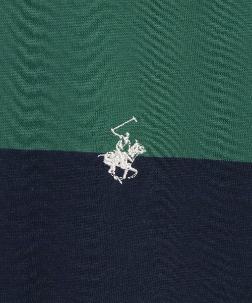 BEVERLY HILLS POLO CLUB(ビバリーヒルズポロクラブ)の「【BEVERLY HILLS POLO CLUB】ボーダーラガーポロ(ポロシャツ・レディース・ダークグリーン/レッド系その他・38)」の4枚目の写真