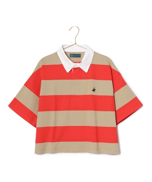 BEVERLY HILLS POLO CLUB(ビバリーヒルズポロクラブ)の「【BEVERLY HILLS POLO CLUB】ボーダーラガーポロ(ポロシャツ・レディース・ダークグリーン/レッド系その他・38)」の9枚目の写真