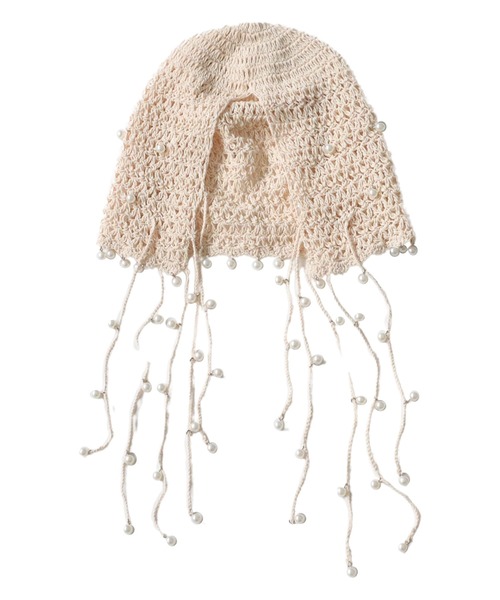 antiqua（アンティカ）の「パールニットハット（ニットキャップ/ビーニー・レディース・アイボリー/ブラック・FREE）」の20枚目の写真