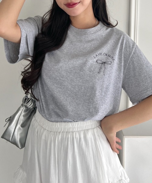 ohga BACK RIBBON T-shirt ホワイト　リボン　Tシャツ ohga BACK RIBBON T-shirt ホワイト リボン Tシャツ