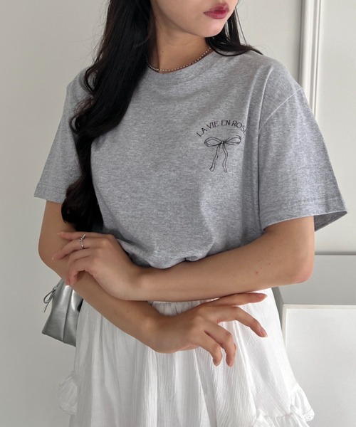 セール】リボンバックプリントTシャツ（Tシャツ/カットソー