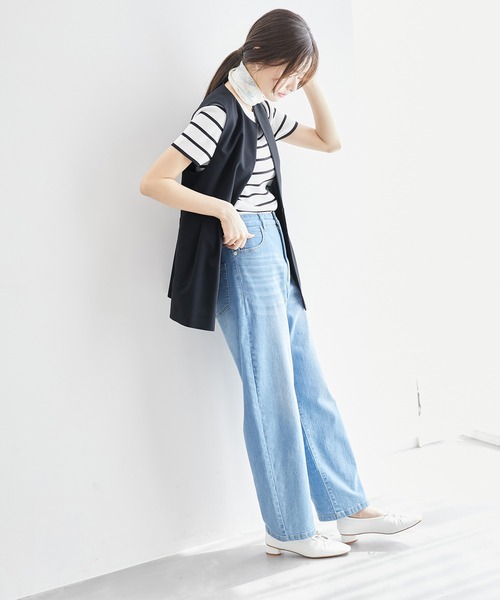 ROPE' PICNIC（ロペピクニック）の「リネンライクジレベスト/セットアップ対応・UVケア（ベスト・レディース・ダークブラウン/ライトグレー/ネイビー・38）」の17枚目の写真