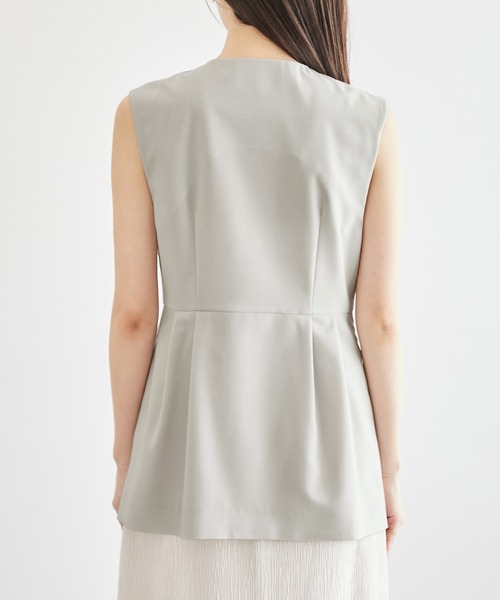 ROPE' PICNIC（ロペピクニック）の「リネンライクジレベスト/セットアップ対応・UVケア（ベスト・レディース・ダークブラウン/ライトグレー/ネイビー・38）」の5枚目の写真