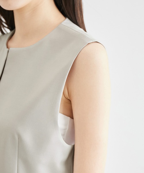 ROPE' PICNIC（ロペピクニック）の「リネンライクジレベスト/セットアップ対応・UVケア（ベスト・レディース・ダークブラウン/ライトグレー/ネイビー・38）」の8枚目の写真