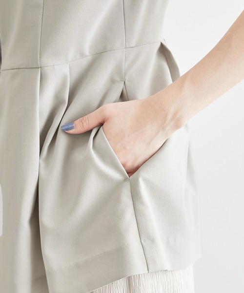 ROPE' PICNIC（ロペピクニック）の「リネンライクジレベスト/セットアップ対応・UVケア（ベスト・レディース・ダークブラウン/ライトグレー/ネイビー・38）」の9枚目の写真