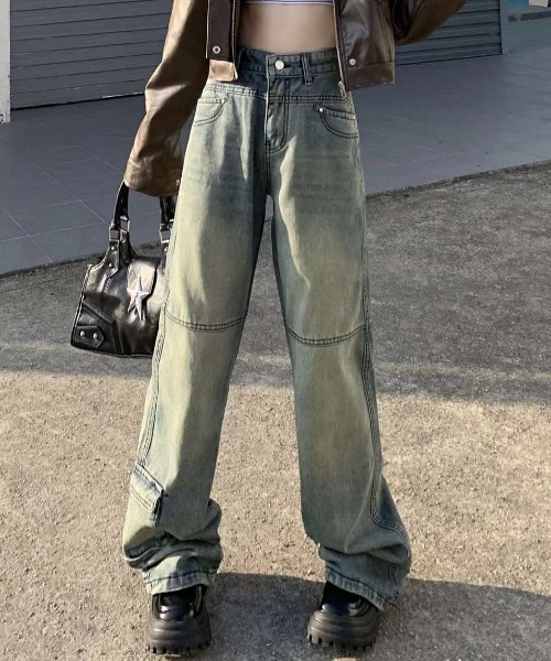 Achic(アシック)の「カーゴジーパン(デニムパンツ・レディース・グレー系その他・M/L/S)」の1枚目の写真