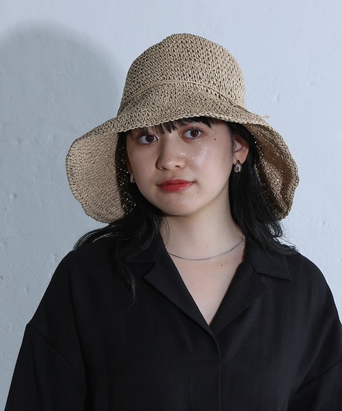 COLONY 2139（コロニートゥーワンスリーナイン）の「手編みつば広ペーパーハット（ハット・レディース・ベージュ/ライトベージュ/ブラック/モカ・FREE）」の7枚目の写真